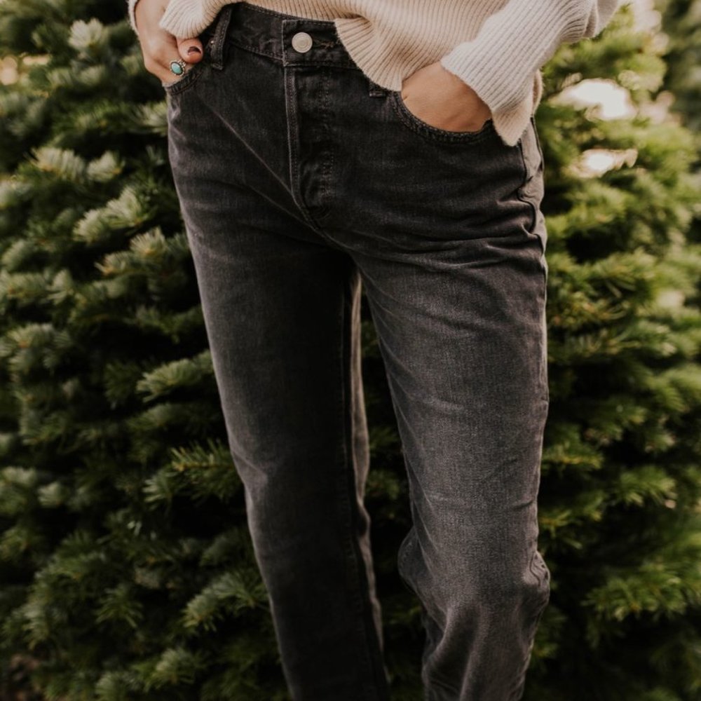 Free People Mid Rise Straight Leg Jeans